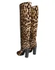 Beige Black Leopard Knee High Boots Shoes sold by Louxly
