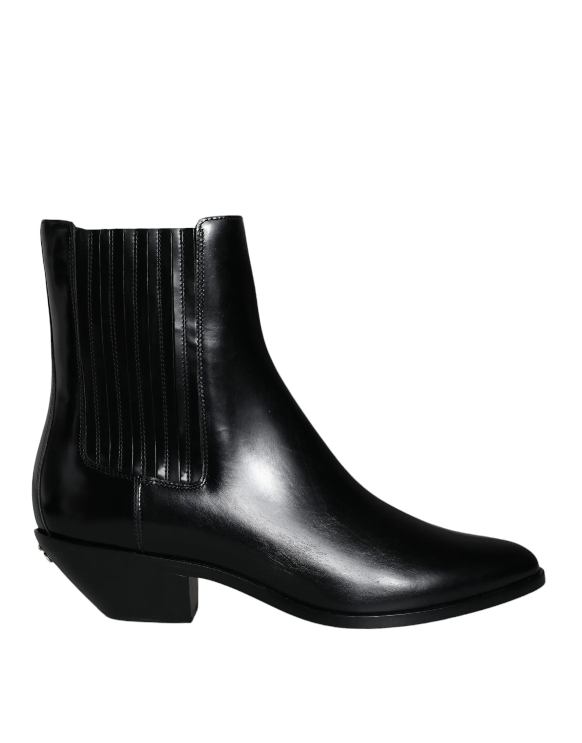Black Leather Ankle Boots Booties Shoes sold by Louxly