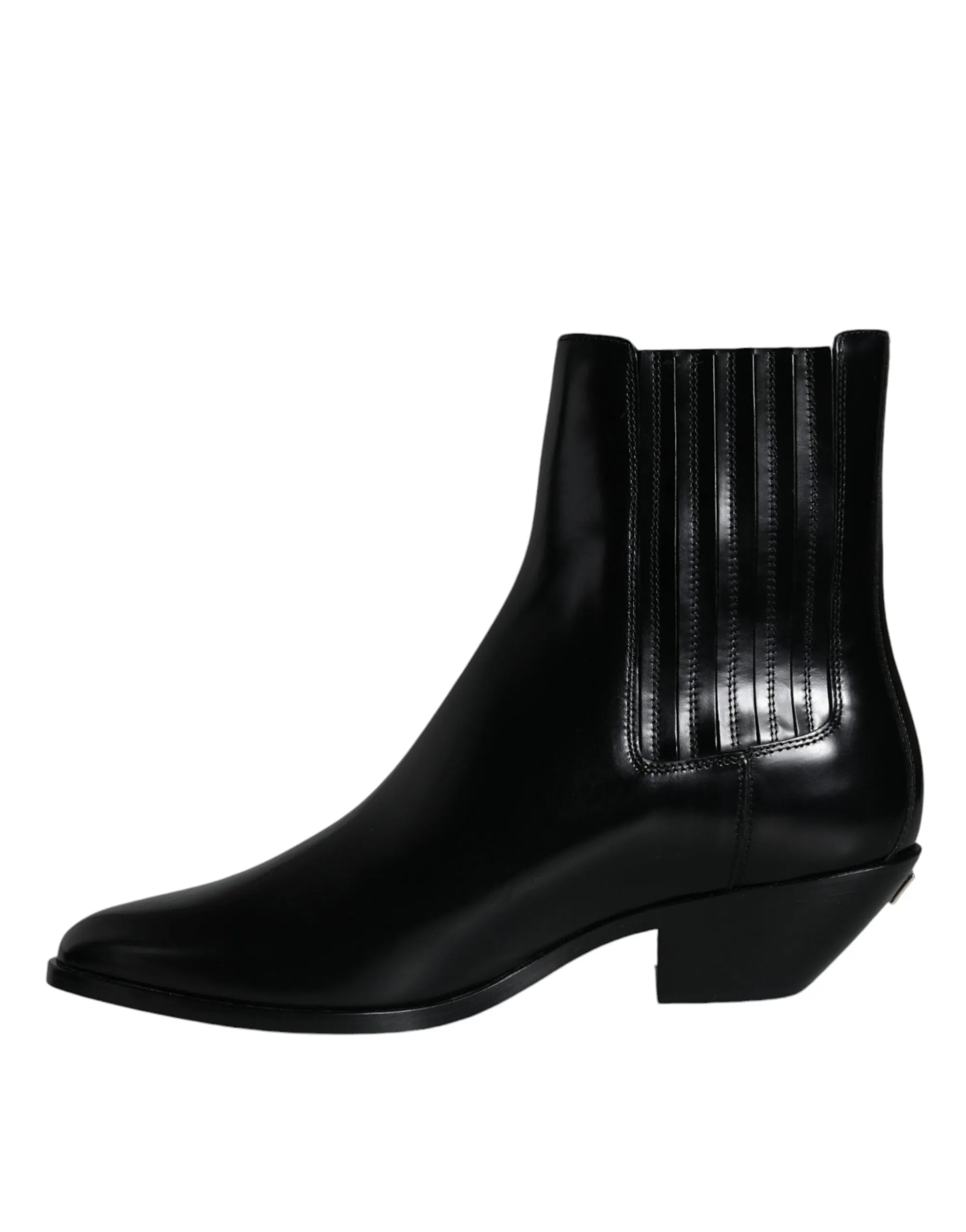 Black Leather Ankle Boots Booties Shoes sold by Louxly product image thumbnail 5