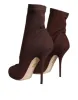 Brown Stiletto Heels Socks Ankle Boots Shoes sold by Louxly