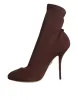 Brown Stiletto Heels Socks Ankle Boots Shoes sold by Louxly