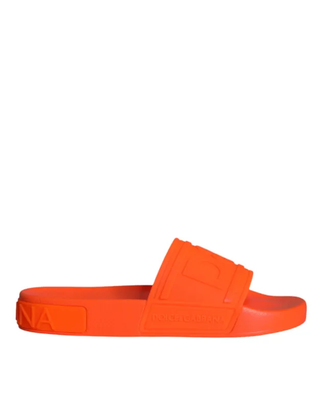 Orange Rubber Slides Sandals Beachwear Shoes sold by Louxly