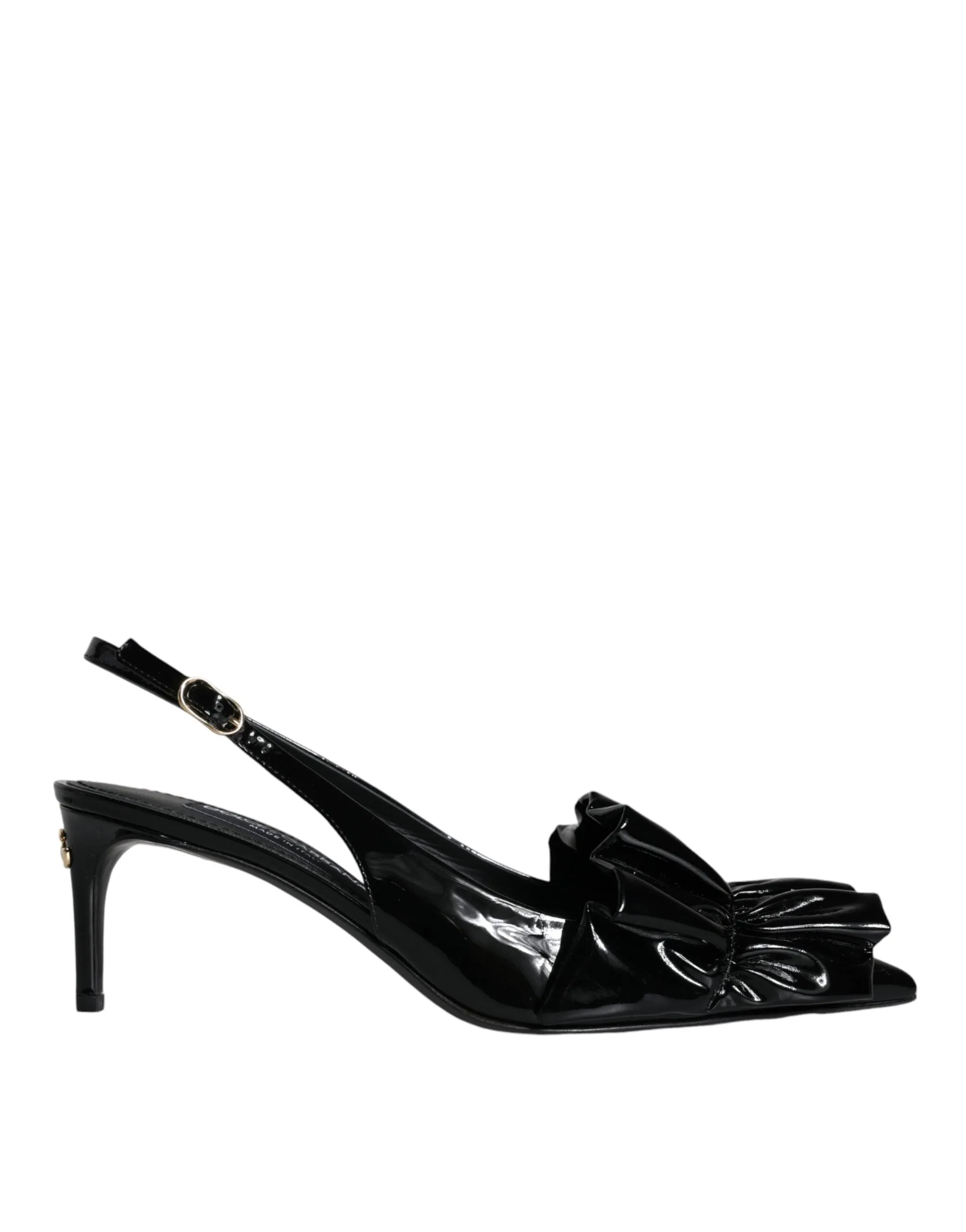 Black Patent Leather Heels Slingback Shoes sold by Louxly