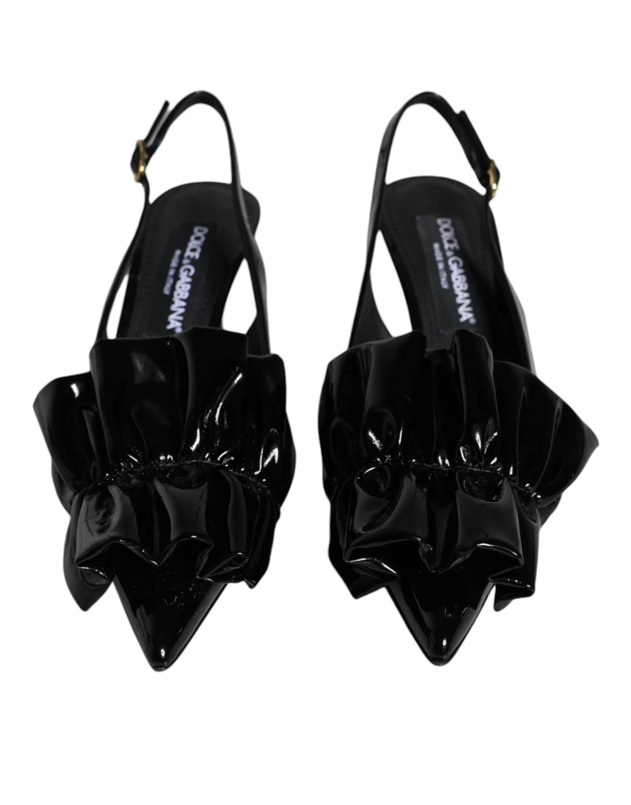 Black Patent Leather Heels Slingback Shoes sold by Louxly product image thumbnail 2