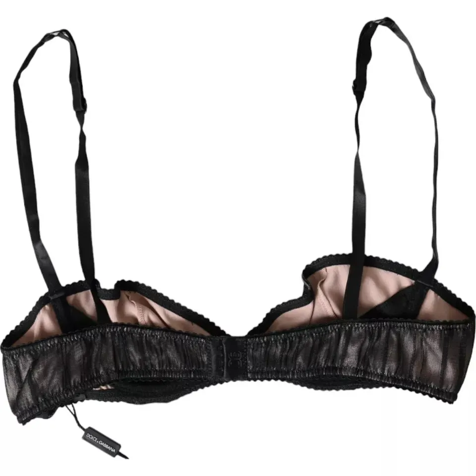 Black Silk Stretch Women Balconcino Bra Underwear sold by Louxly product image thumbnail 4