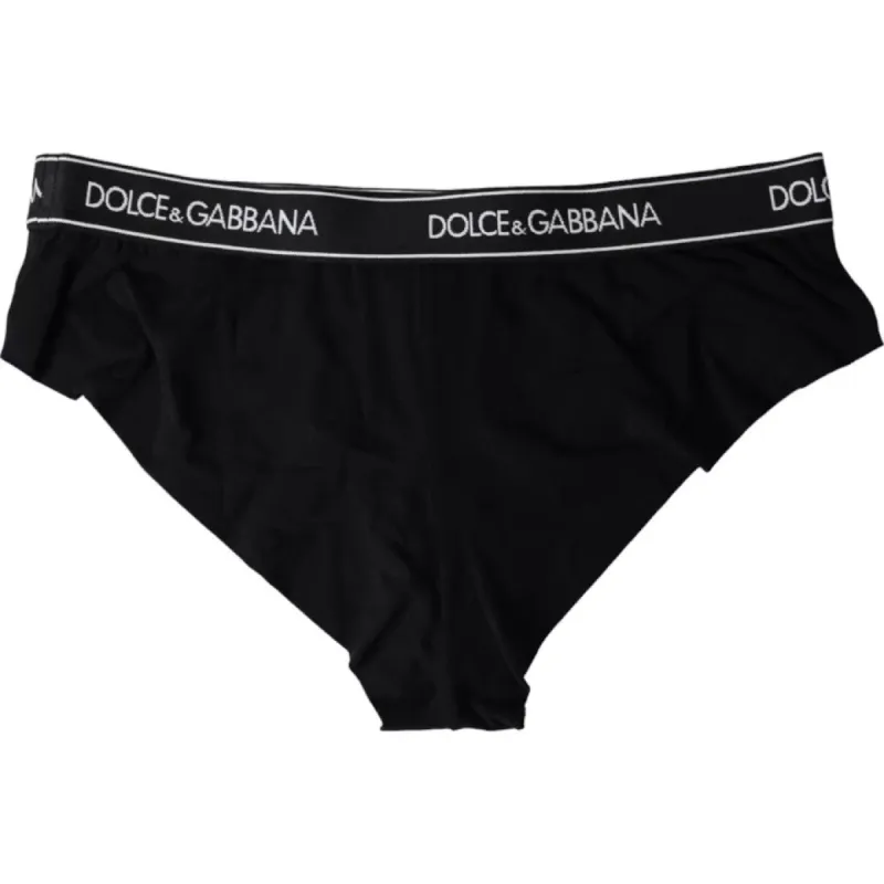 Black Modal Stretch Branded Logo Underwear made by Louxly