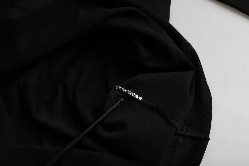 Black Logo Embossed Cotton Crew Neck T-shirt sold by Louxly product image thumbnail 5