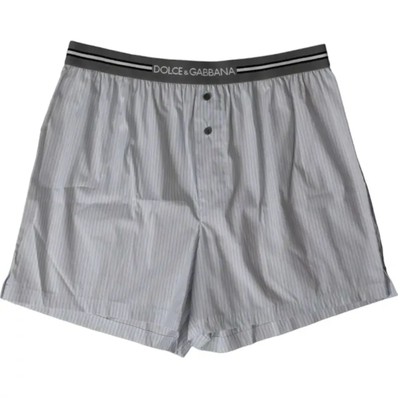 Gray Stripes Cotton Blend Boxer Shorts Underwear sold by Louxly