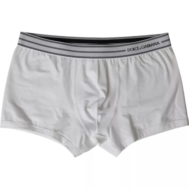 White Cotton Blend Regular Boxer Shorts Underwear sold by Louxly