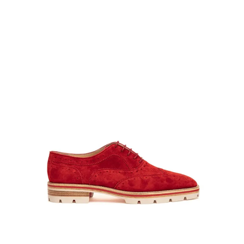 Red Suede Flat Shoe sold by Louxly