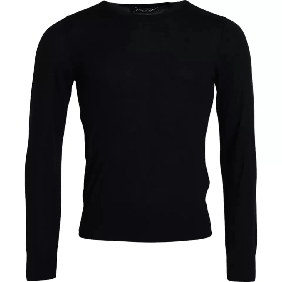 Black Cashmere Crew Neck Pullover Sweater sold by Louxly