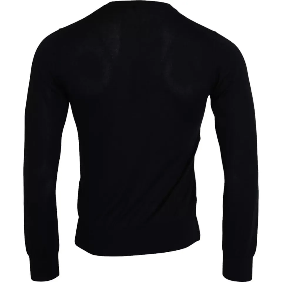 Black Cashmere Crew Neck Pullover Sweater sold by Louxly product image thumbnail 3