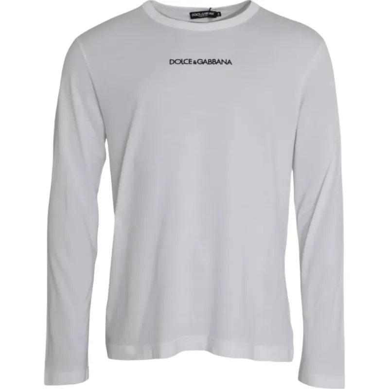White Logo Cotton Crew Neck Pullover Sweater sold by Louxly