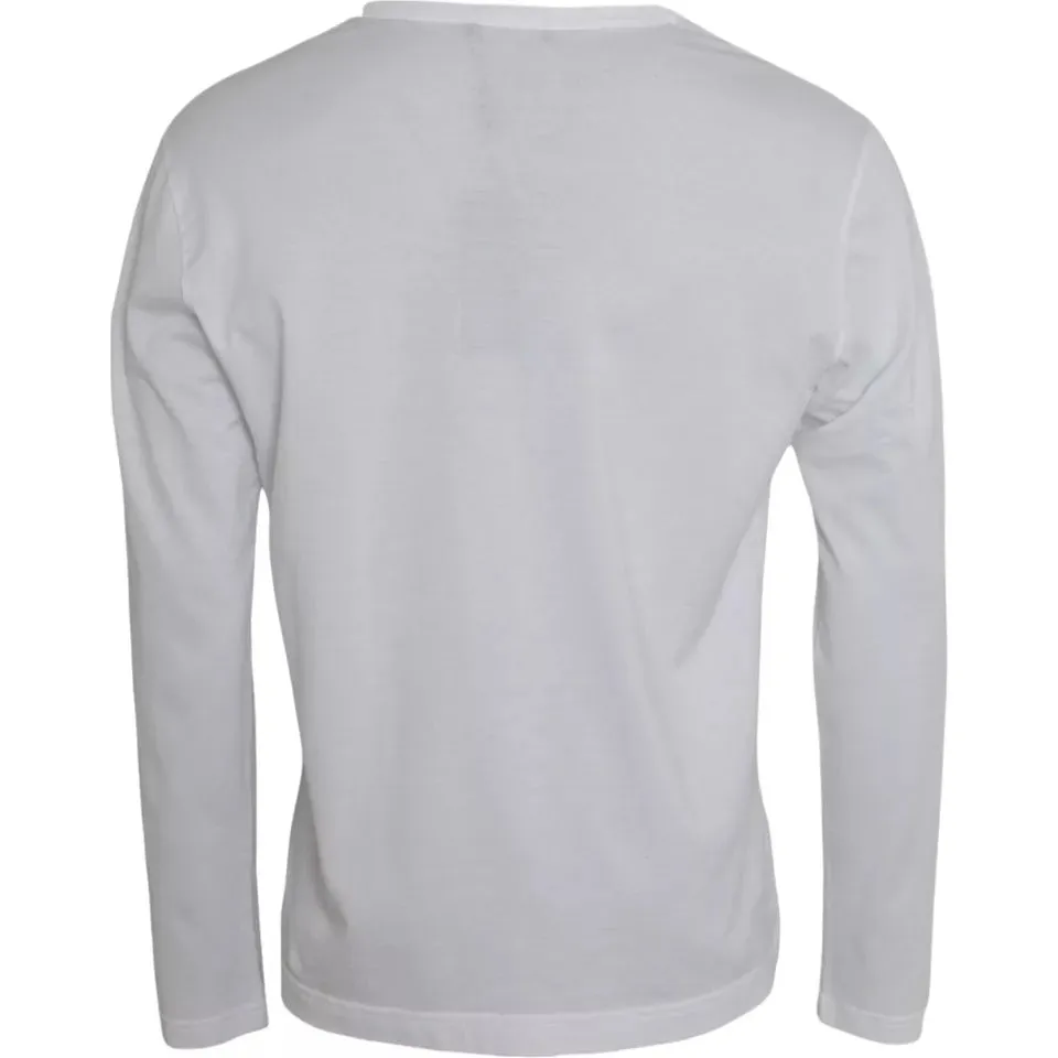 White Logo Cotton Crew Neck Pullover Sweater sold by Louxly product image thumbnail 2