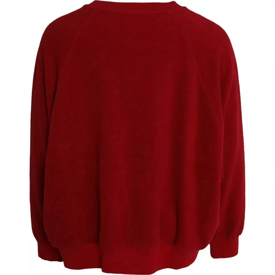 Red Logo Cotton Crew Neck Pullover Sweater sold by Louxly product image thumbnail 3