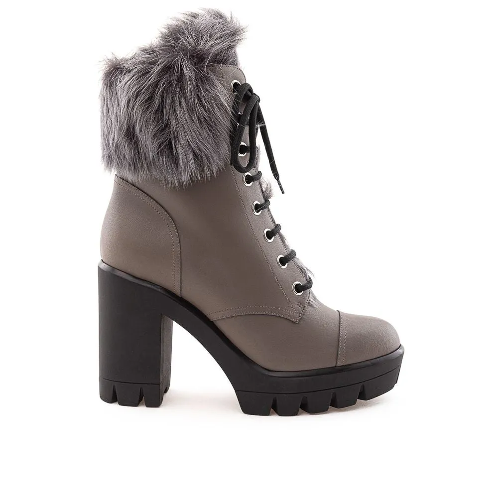Gray Eco Leather Boot sold by Louxly