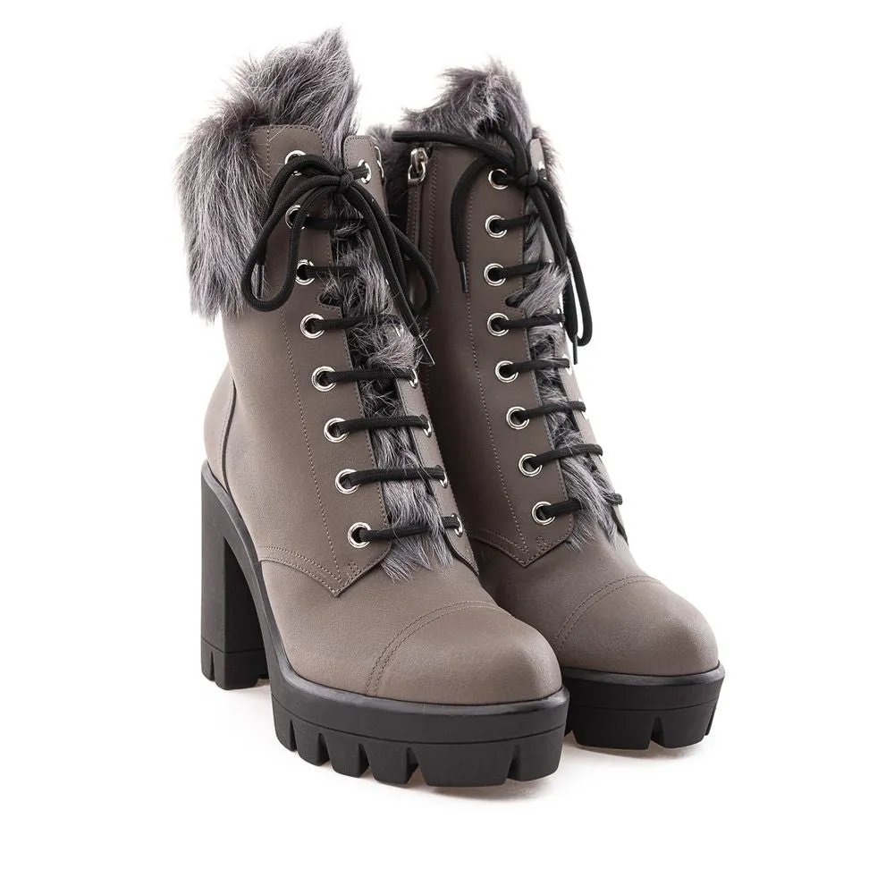 Gray Eco Leather Boot sold by Louxly product image thumbnail 2