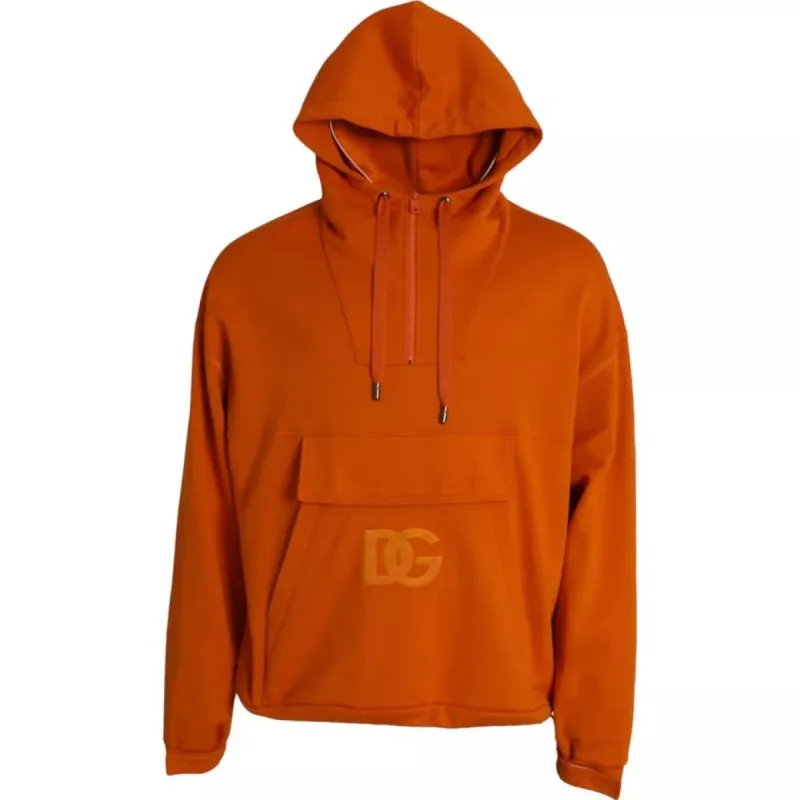 Orange Hooded Pullover Sweatshirt Sweater sold by Louxly
