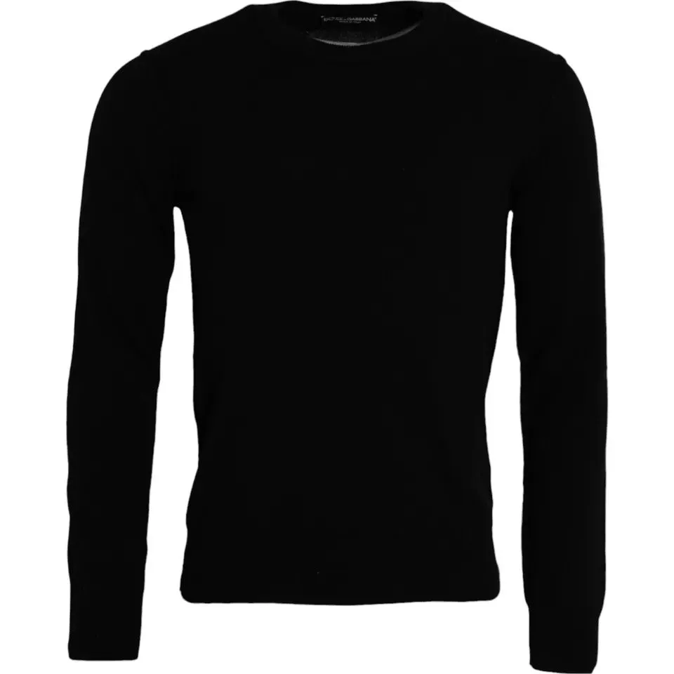 Black Cashmere Crew Neck Pullover Sweater sold by Louxly