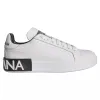 White Black Leather Portofino Sneakers Shoes sold by Louxly