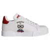 White Patch Calfskin Nappa Portofino Sneakers Shoes sold by Louxly