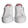 White Patch Calfskin Nappa Portofino Sneakers Shoes sold by Louxly