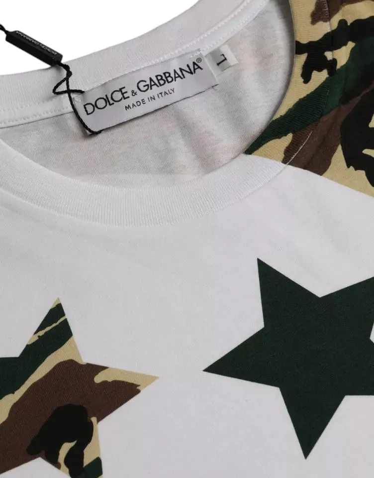 White Camouflage Stars Crew Neck Men T-shirt sold by Louxly product image thumbnail 4