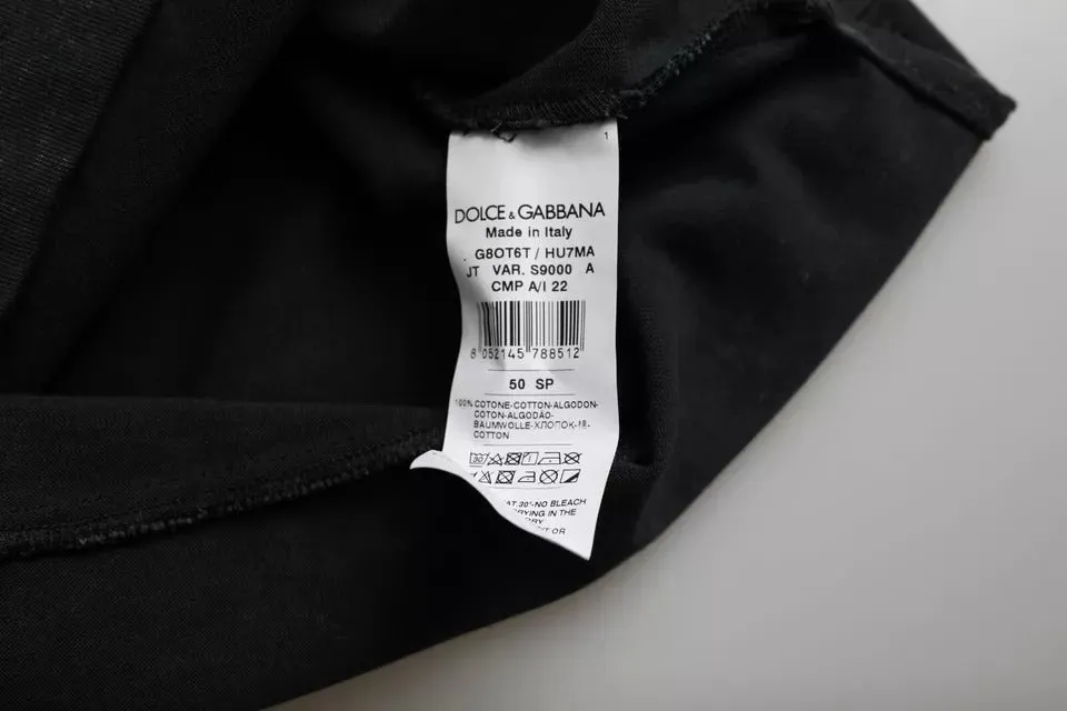 Black Graphic Print Cotton Crew Neck T-shirt sold by Louxly product image thumbnail 5