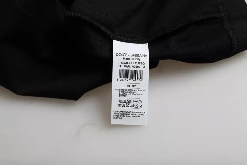 Black Cotton Round Neck Short Sleeves T-shirt sold by Louxly product image thumbnail 4