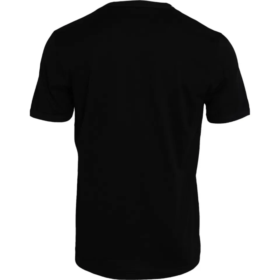 Black Cotton Round Neck Short Sleeves Men T-shirt sold by Louxly product image thumbnail 4