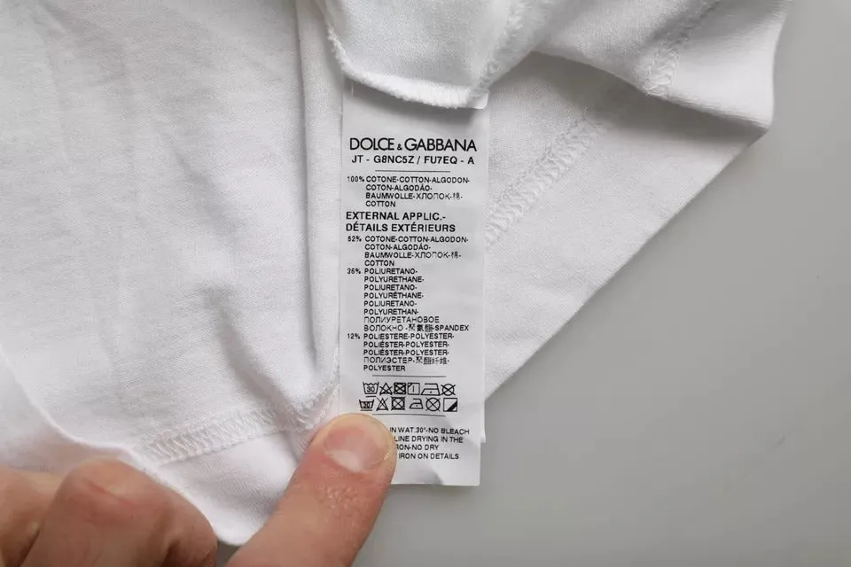 White Cotton DG Applique Men Casual T-shirt sold by Louxly product image thumbnail 4