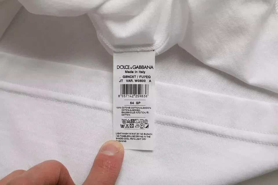 White Cotton Round Neck Short Sleeve T-shirt sold by Louxly product image thumbnail 4