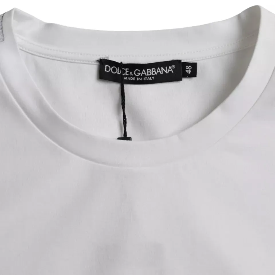 White Cotton Round Neck Short Sleeve T-shirt sold by Louxly product image thumbnail 5