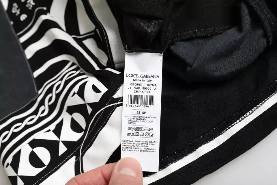 Black Graphic Printed Cotton Short Sleeves T-shirt sold by Louxly product image thumbnail 4