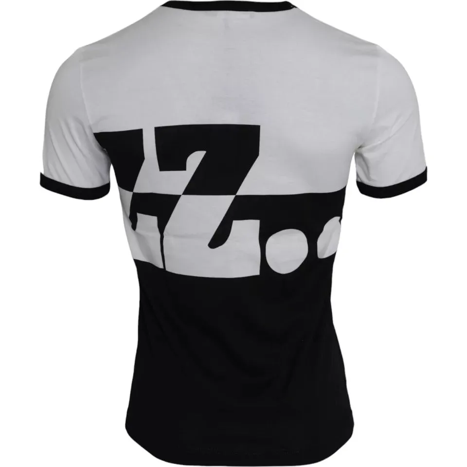Black White Jazz Print Cotton Short Sleeves T-shirt sold by Louxly product image thumbnail 2
