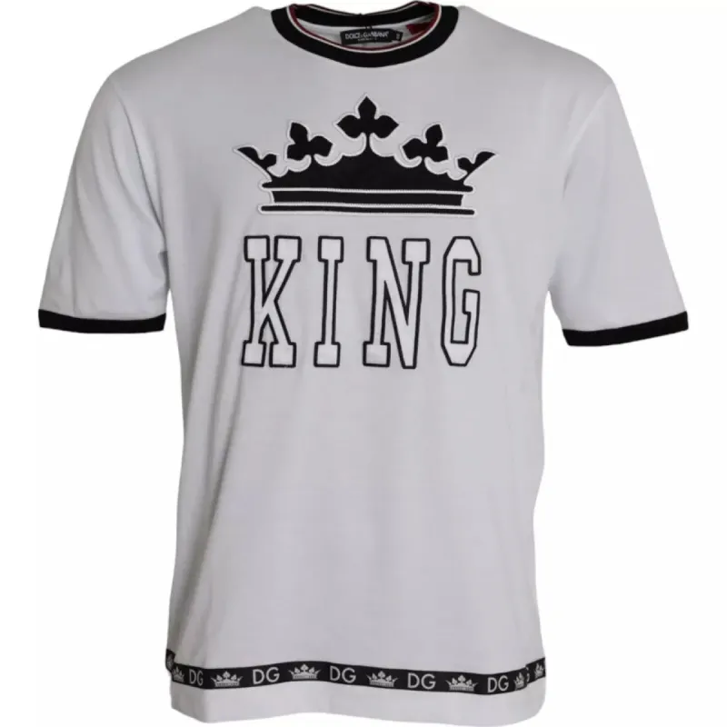 White Crown King Cotton Crew Neck Men T-shirt sold by Louxly