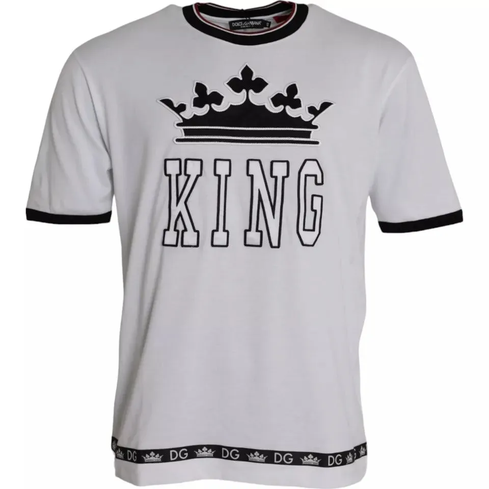 White Crown King Cotton Crew Neck Men T-shirt sold by Louxly