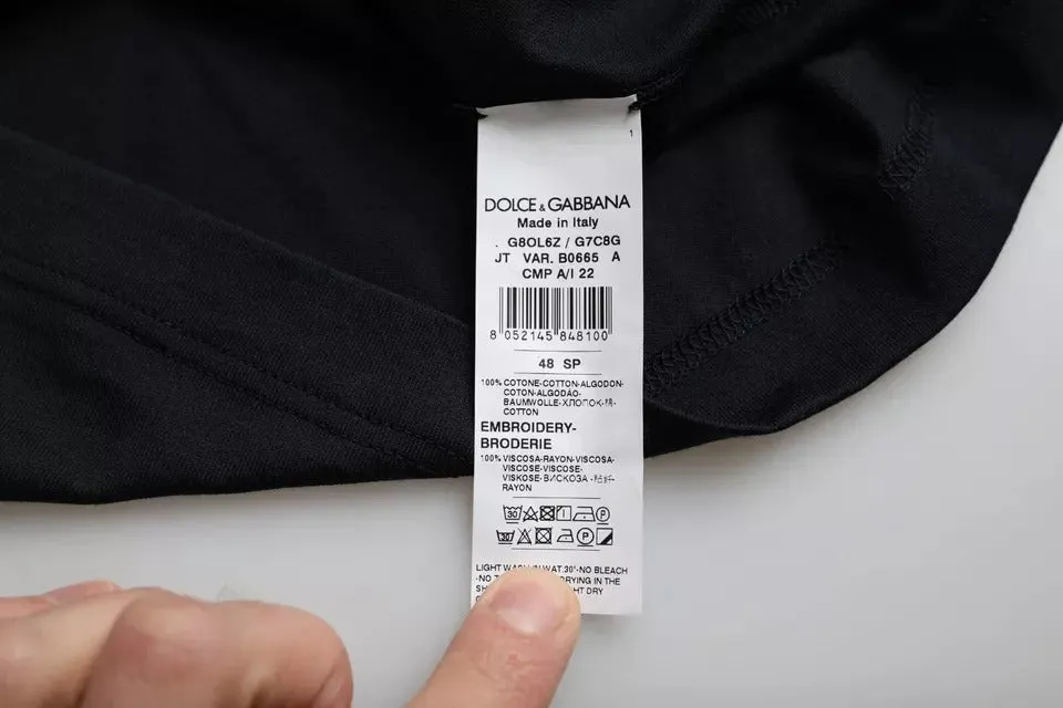 Black Logo Round Neck Short Sleeves T-shirt sold by Louxly product image thumbnail 2