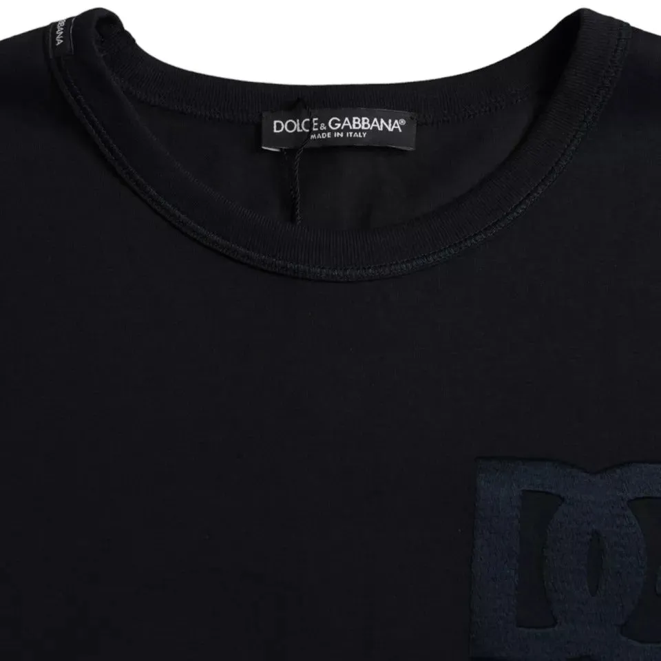 Black Logo Round Neck Short Sleeves T-shirt sold by Louxly product image thumbnail 3