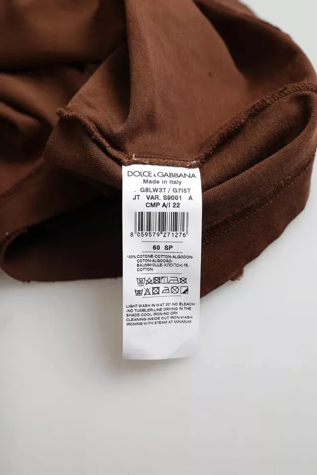 Brown Color Splash Cotton Crew Neck T-shirt sold by Louxly product image thumbnail 4