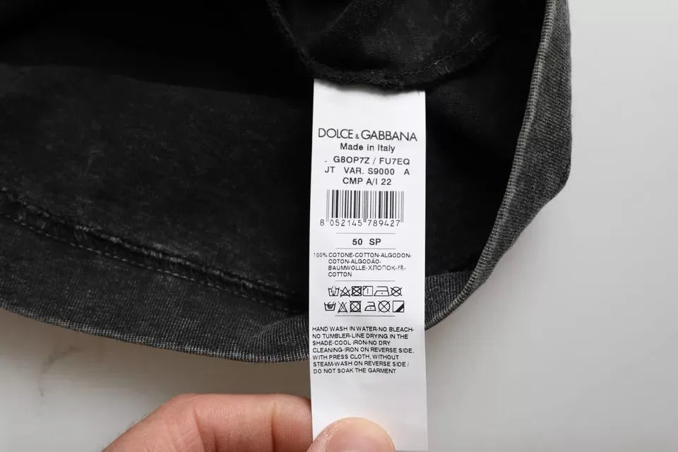 Black Logo Print Cotton Crewneck Men T-shirt sold by Louxly product image thumbnail 4