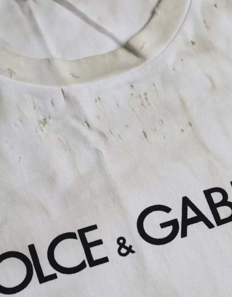 Off White Logo Cotton Crew Neck T-shirt sold by Louxly product image thumbnail 3