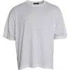 White Cotton Round Neck Short Sleeve T-shirt sold by Louxly