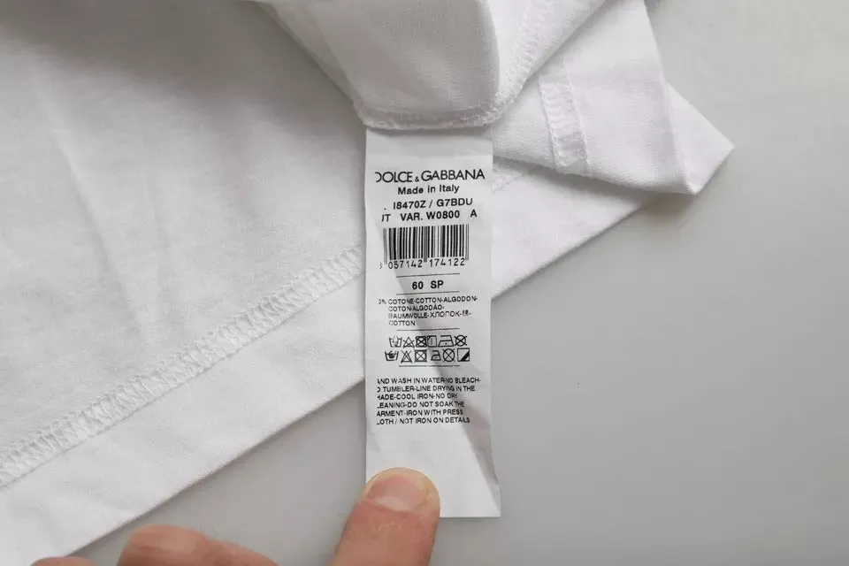 White Cotton Round Neck Short Sleeve T-shirt sold by Louxly product image thumbnail 5