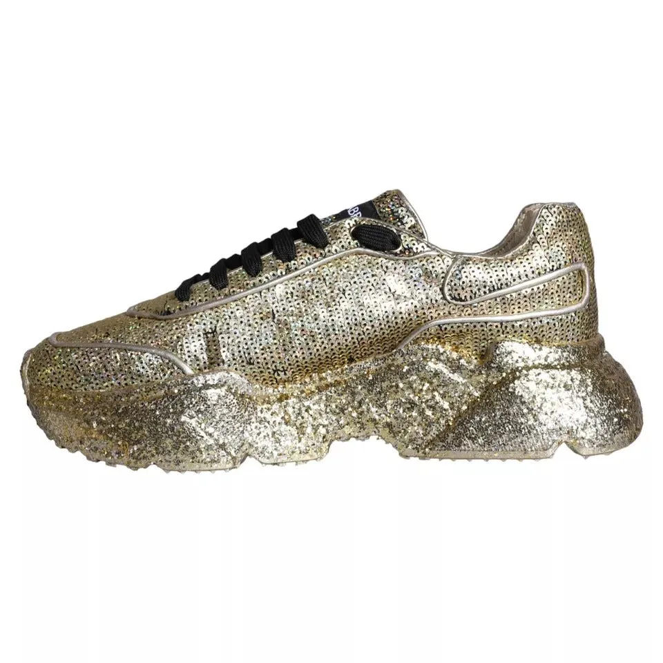 Gold Sequined Daymaster Low Top Sneakers Men Shoes sold by Louxly product image thumbnail 2