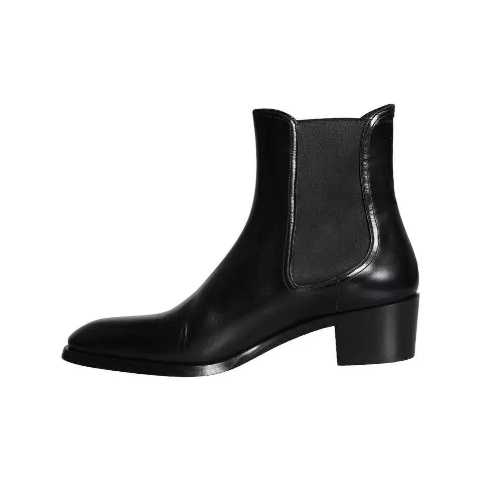 Black Leather Chelsea Ankle Boots Men Shoes sold by Louxly product image thumbnail 5