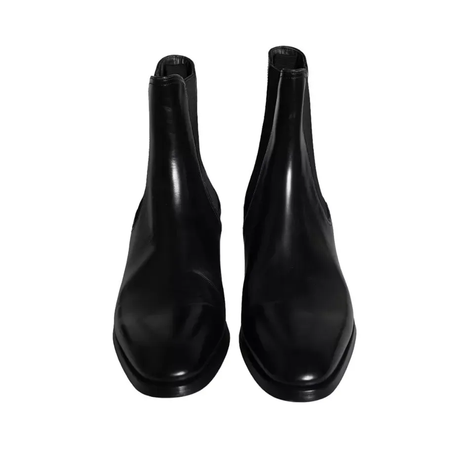 Black Leather Chelsea Ankle Boots Men Shoes sold by Louxly product image thumbnail 2