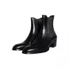 Black Leather Chelsea Ankle Boots Men Shoes sold by Louxly