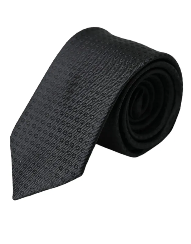 Black STAFF Patterned Cotton Adjustable Men Tie made by Louxly