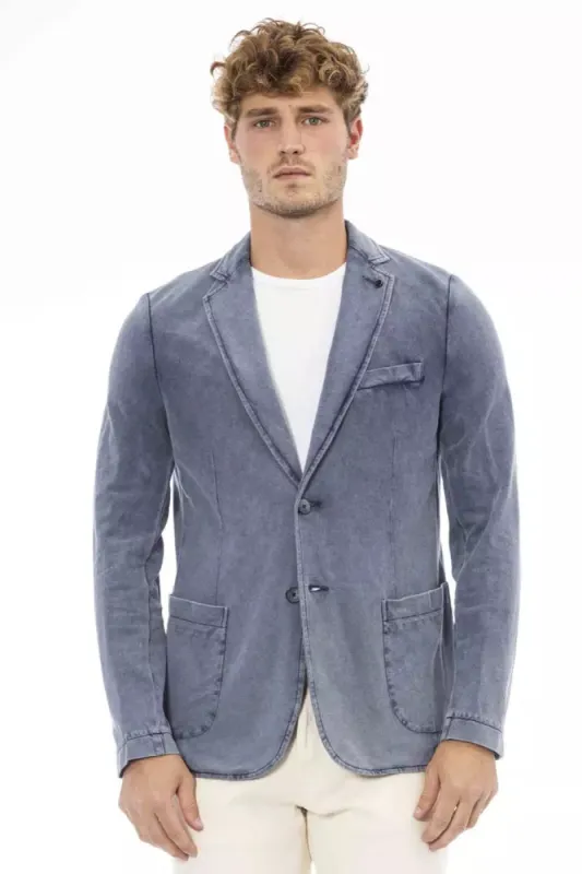 Blue Cotton Mens Blazer sold by Louxly